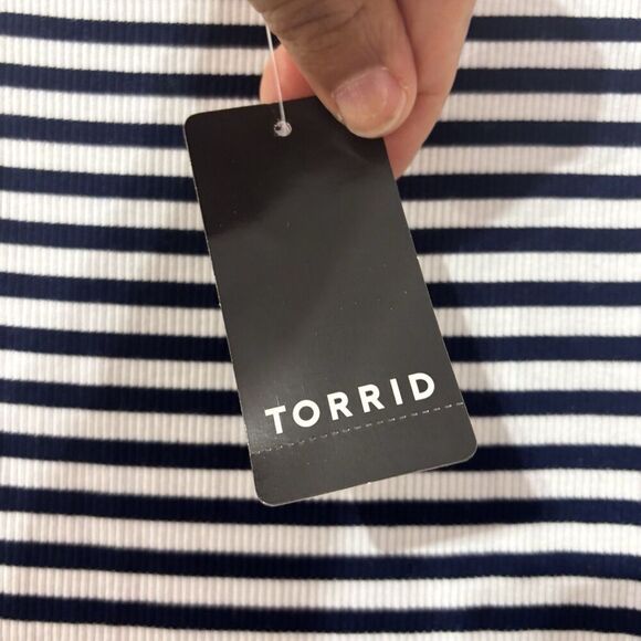 NWT Torrid Blue Striped T-Shirt Sleevless Dress Strechy Summer Comfy Sz 1 - Picture 7 of 10